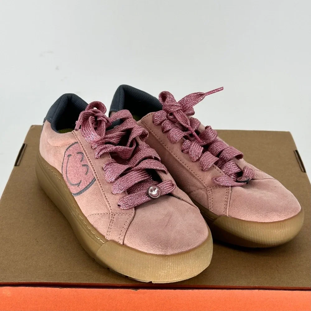 Dr. Scholl's Smiley World Time Off Platfrom Pink Shoe Sneakers Limited Edition 7